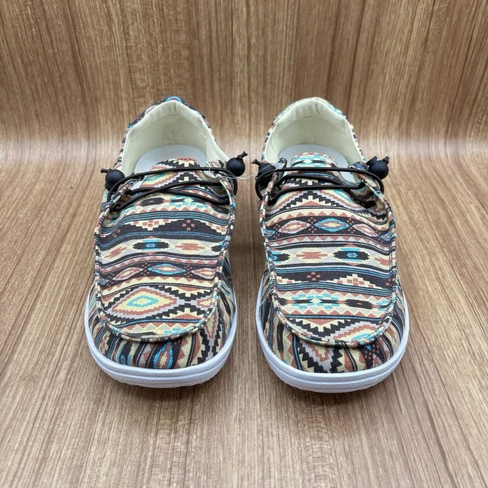 Corkys Kayak Boat Shoes Womens 11 Multicolor Southwestern Slip On NEW